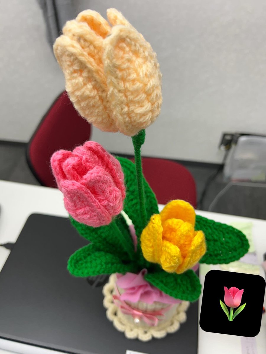 jobtas_komagawa's tweet photo. 今流行りのHANA🌷
ではなく利用者さんが作ってくださいました編み物チューリップです😊
やってみたい方はぜひお問い合わせください😊
#turip #作業所 #じょぶたす #エフリング #ジョブタス駒川事業所 #あみもの #就労継続支援b型 #ハンドメイド https://t.co/T79pFYAcjK