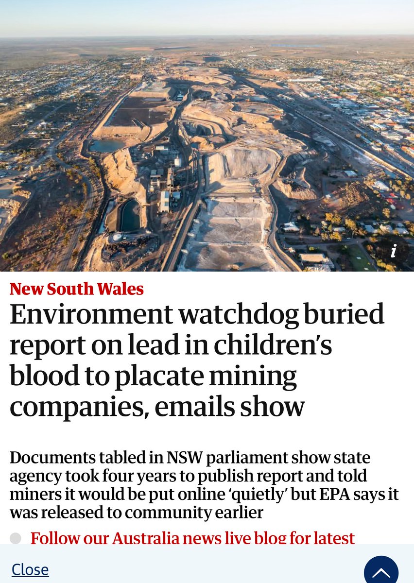 Oh look, more mining industry capture of Australia’s regulators… 

Don’t worry, its just our children they’re poisoning 

theguardian.com/australia-news…