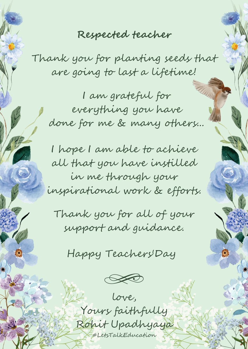 Everyone I meet teaches me something.

Some I turn to for guidance, some inspire me without even knowing, and many teach me through their actions &amp; spirit.

To each one of you who has touched my life, I bow with heartfelt gratitude.

Wishing you all a very Happy Teachers' Day! 💐