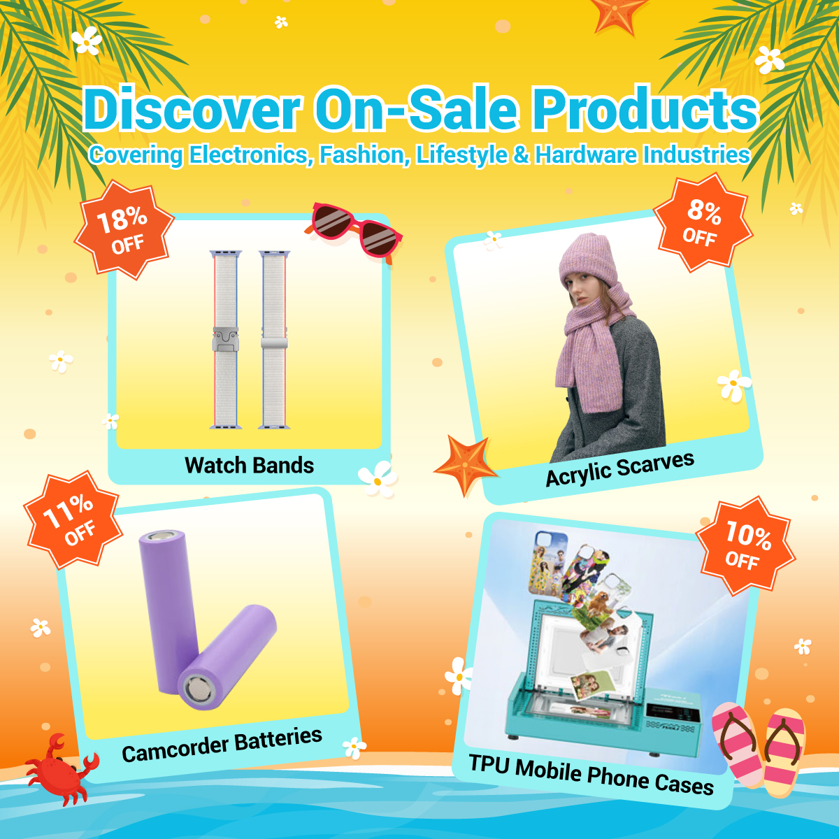 Summer Sourcing Sale is ON! Enjoy big discounts on hot deals:
🥣Disposable Bowls–63% OFF
⌚️Watch Bands–18% OFF
🔥Fire Pits–17% OFF
🥼Military Ponchos–15% OFF
🔌Universal Travel Adapters–15% OFF

Claim your US$330 coupon bundle for even more savings!

bit.ly/46eFSl4