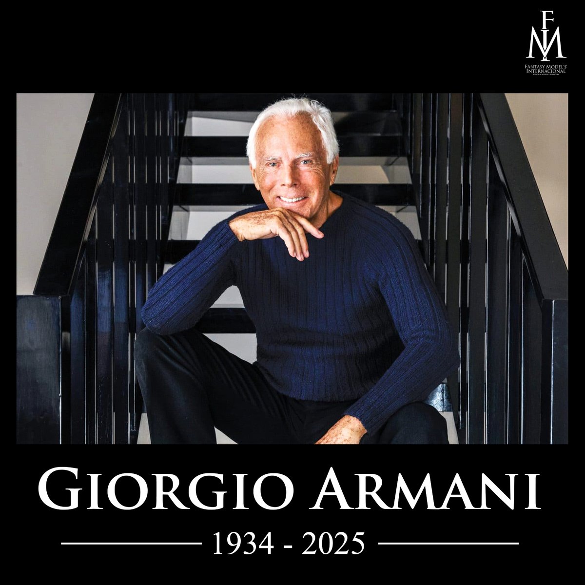 FantasyModels's tweet image. El Mundo de la Moda en duelo. Muere un Icónico Mundial de la Moda, el Diseñador Italiano Giorgio Armani a los 91 años.