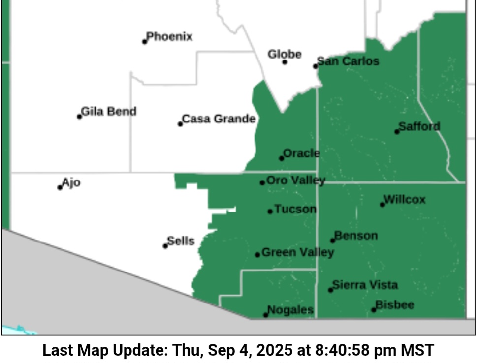 meetupsFlorida's tweet photo. Weather ALERT, Flood watch in effect for Tucson and surrounding areas of Arizona.   Be advised.  Image from the National Weather Service. https://t.co/jDGY4gJFVk