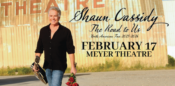 ✨ Teen idol, singer, actor, and writer Shaun Cassidy is coming to the Meyer Theatre, Feb 17! Don’t miss your chance to see this legendary entertainer live. Tickets on sale now! 🎟️ tinyurl.com/55f7cekn