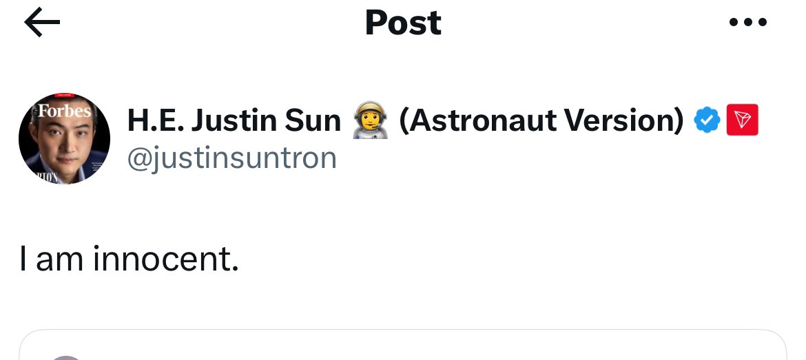 Justin Sun claims he is innocent, after his $500M of $WLFI tokens where blacklisted 👀