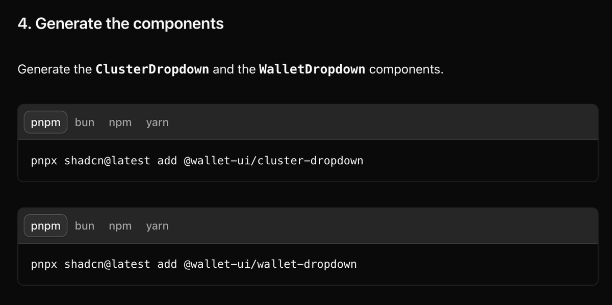Generating ClusterDropdown and WalletDropdown components