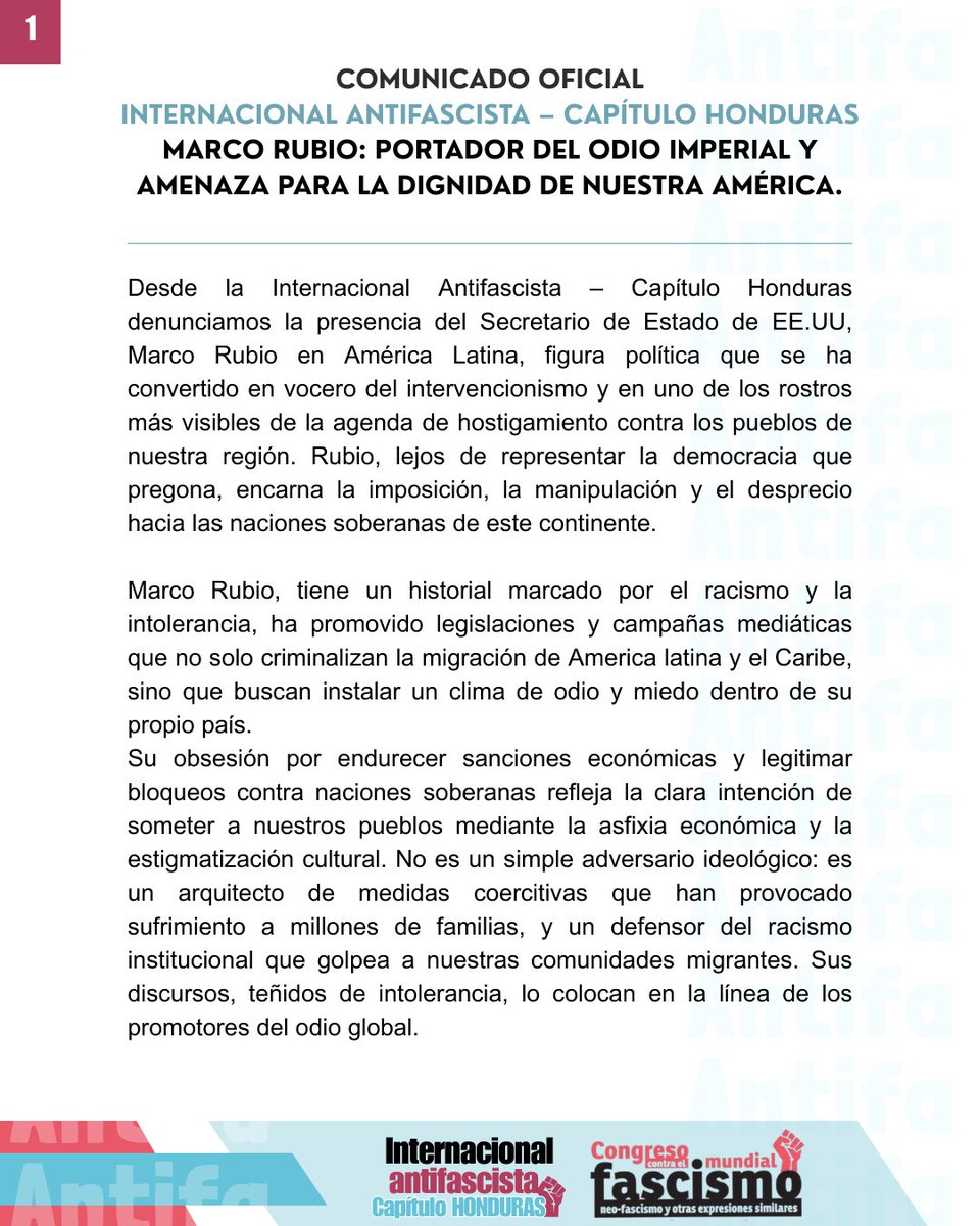 Internacional Antifascista Cap. Honduras tweet media