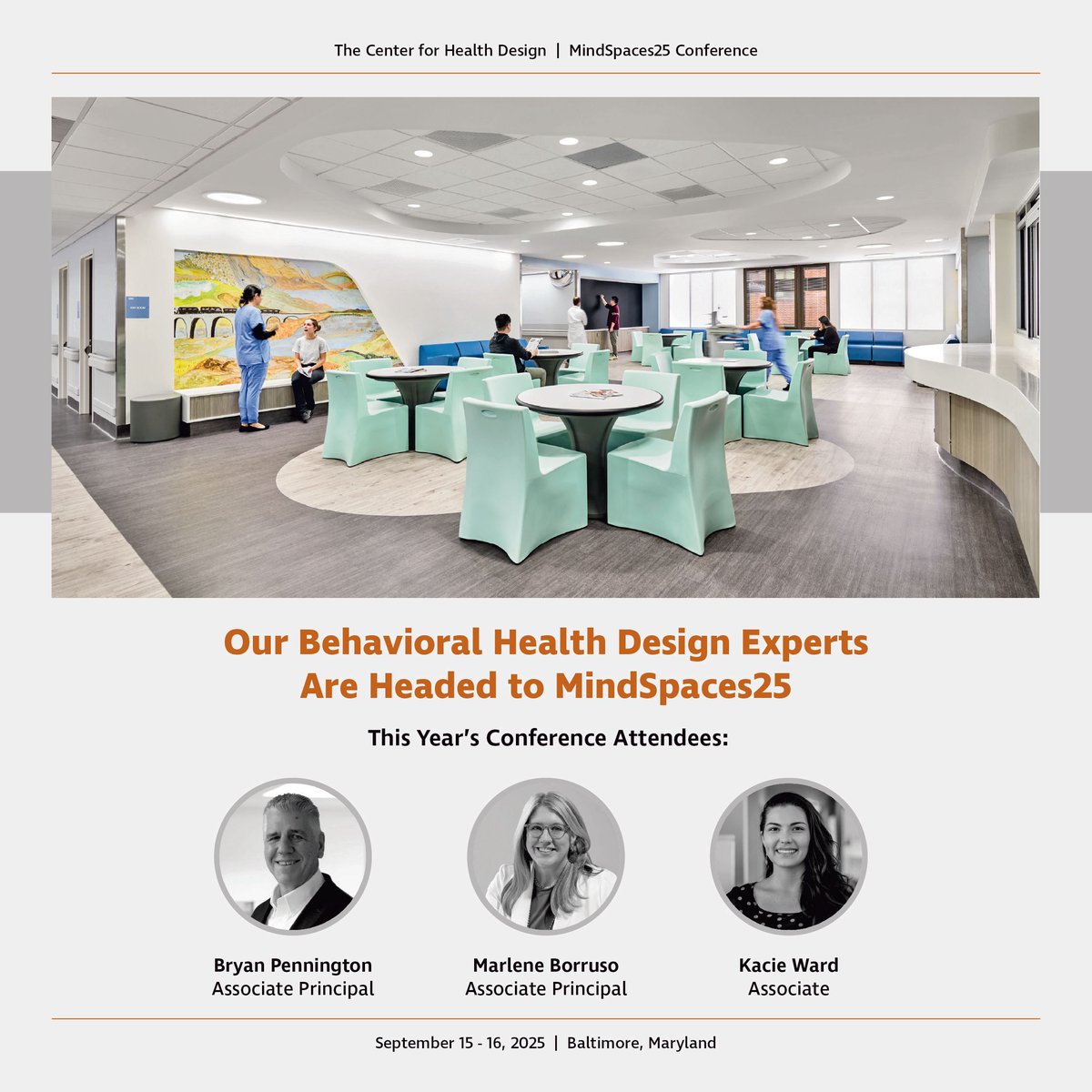 The #MindSpaces25 conference is just over a week away and members of our team will join other leaders in behavioral and mental health design to explore how the built environment can better support healing, safety and dignity.

#behavioralhealthdesign #healthcarearchitecture