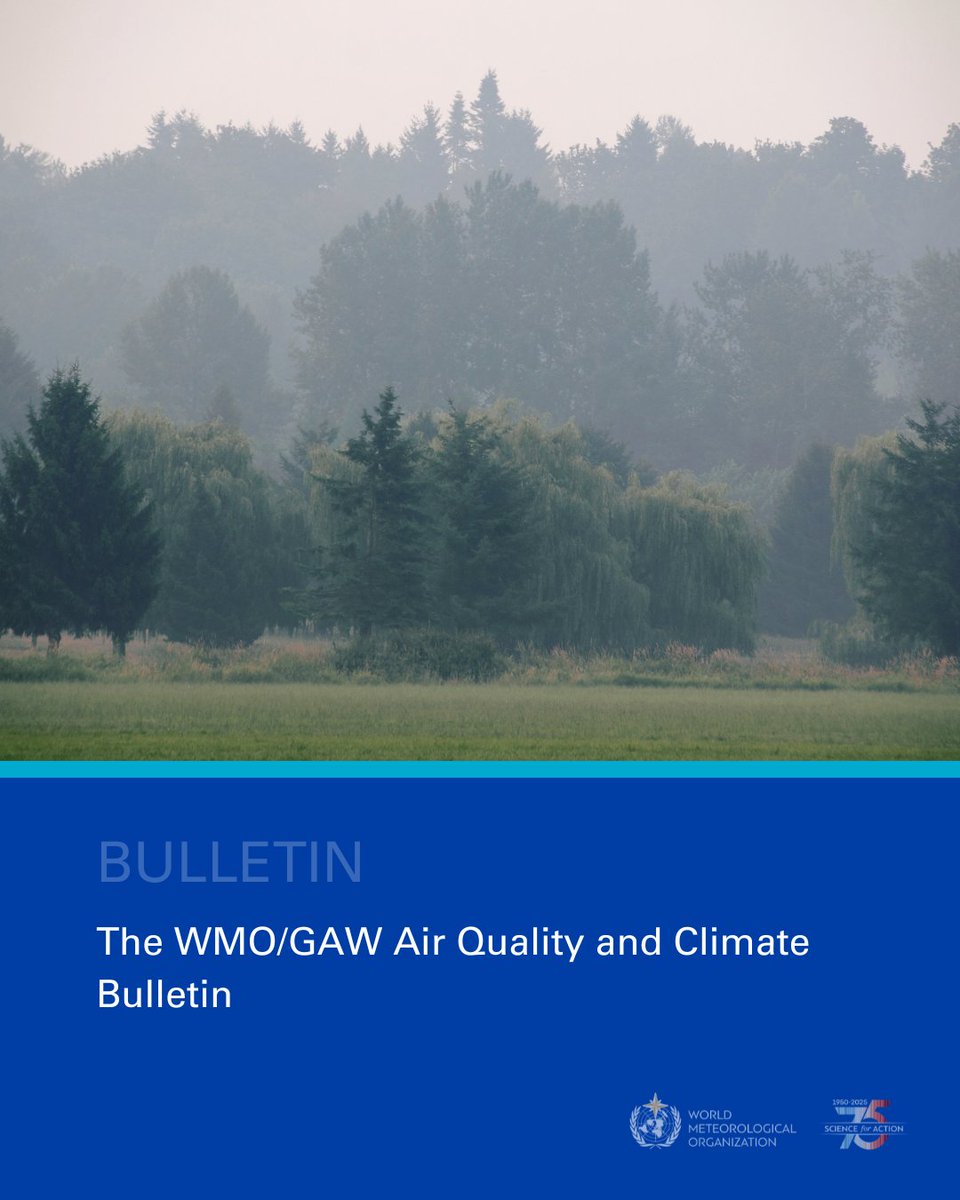 Better air quality monitoring means healthier people, stronger economies, and thriving ecosystems.

Find out more in WMO's latest Air Quality and Climate Bulletin 2025.

🔗 bit.ly/47sdGx7