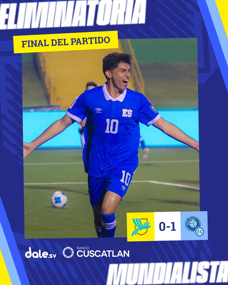 #Eliminatorias #CONCACAF |  ¡VICTORIA Y LIDERES DE GRUPO!

#ElSalvador inicia su camino al mundial con una importante victoria que lo pone como líder de grupo 🤩⚽️