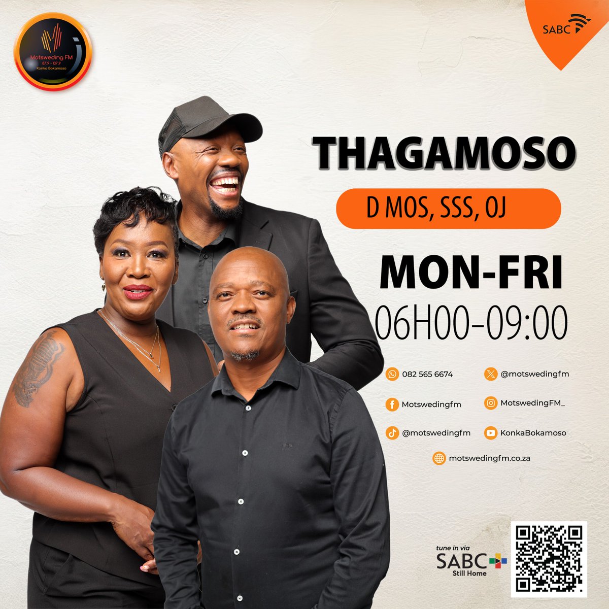 motswedingfm's tweet photo. #Thagamoso le @DMOS_SA, @Selloane_Sebalo, @Oatile90 botlhagisi ka @djessence_k
 
☎️: 082 565 6674

🖥️: https://t.co/bpXxNNGEmG

SABC +: https://t.co/m3YZ9Vske3

#MotswedingFM https://t.co/Ay7ZcprcFF