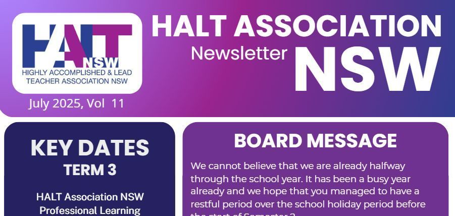Have you read this term's newsletter? Find out about all the amazing things happening across the HALT Association NSW. buff.ly/kNpaWZf