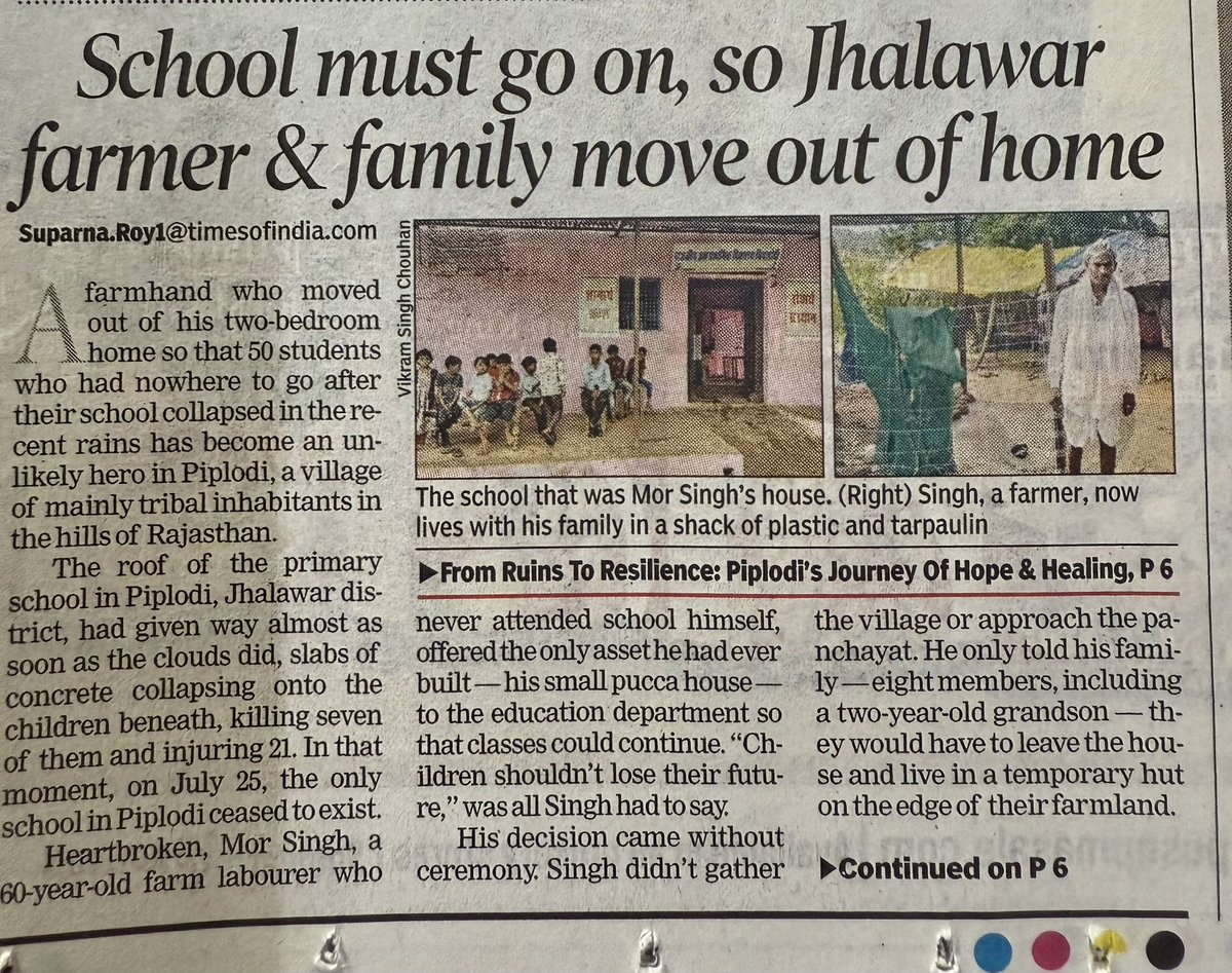 A farmer in Jhalawar gave up his home so kids could study. Question is - what were those in power ready to give up ?

#Jhalawar 
<a href="/suparna_r/">Suparna Roy</a> good read - from ruins to resilience