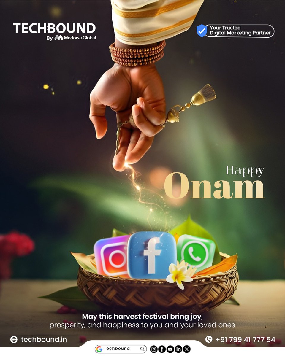TechBoundDgtl's tweet image. 𝐓𝐞𝐜𝐡𝐛𝐨𝐮𝐧𝐝 wishes you a successful and prosperous 𝐎𝐧𝐚𝐦, a festival that connects us all with a spirit of joy and togetherness.

#Onam2025 #OnamVibes #Kerala