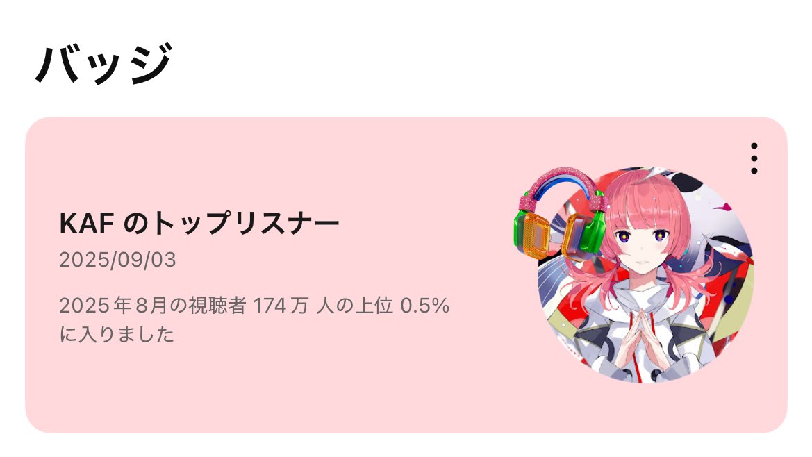 初めてなってびっくり〜！！✨️
トップリスナー嬉しい！！🥳