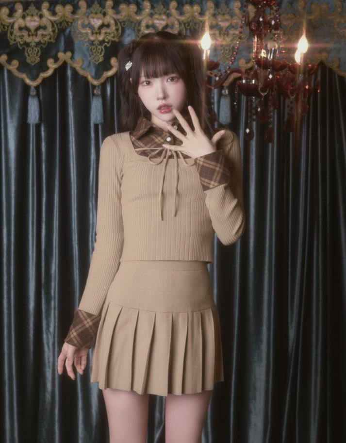 ミシェルマカロン ✦ チェックシャツレイヤード風ニットトップス ミシェルマカロン チェックシャツレイヤード風ニットトップス 【公式通販】