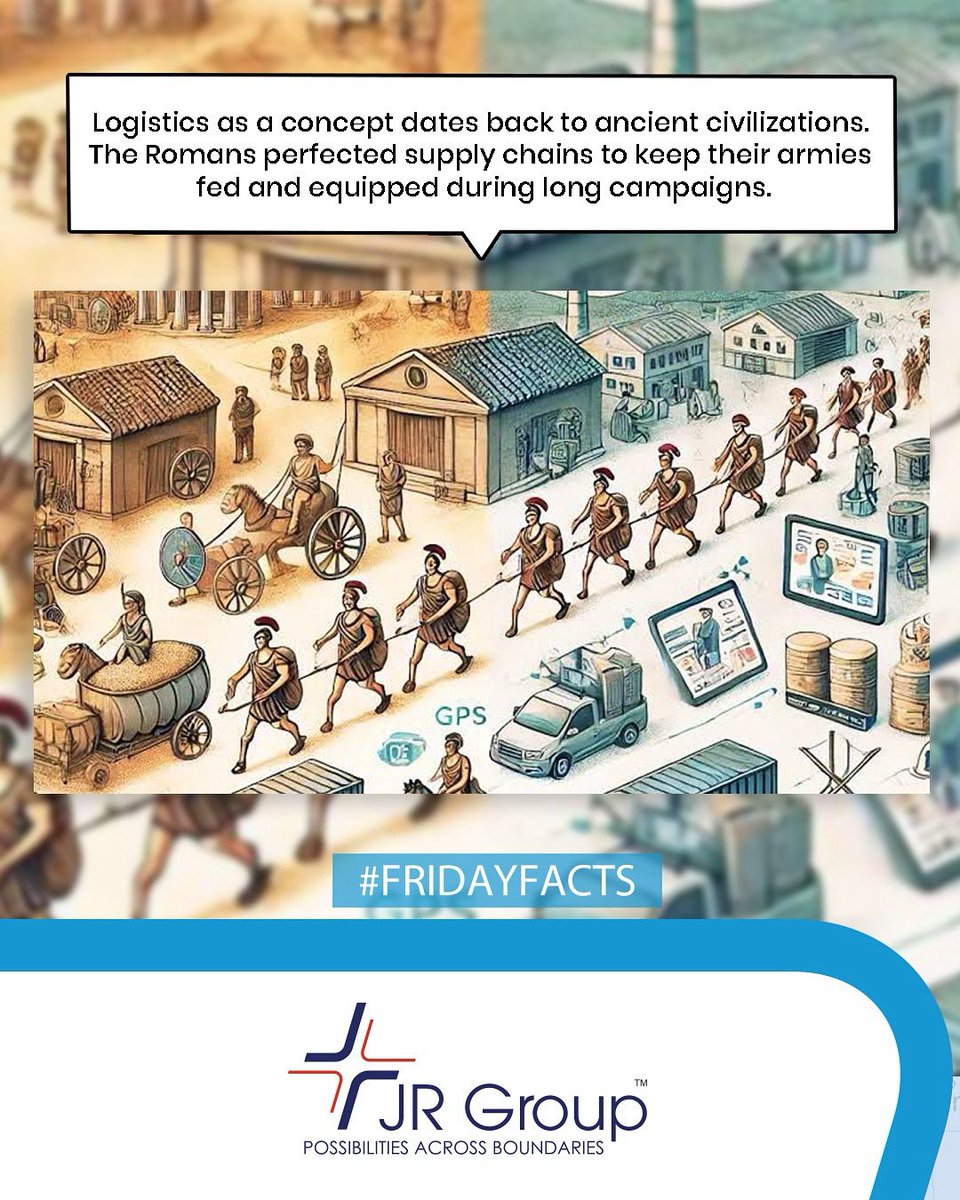 jrgroupindia's tweet image. From Roman legions to modern supply chains — logistics has always been the backbone of progress. 🚛📦 
.
.
.
.
.
.
.
.
.
#jrgroupindia #logisticsolution #jrgroup #fridayfact