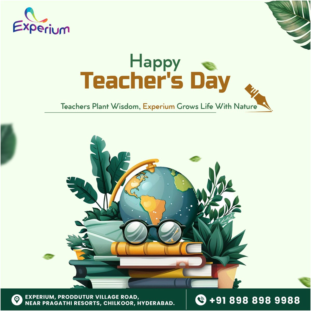 Experiumpark's tweet photo. Teachers plant the seeds of wisdom, and we nurture them with care.
This Teacher’s Day, Experium celebrates the mentors who inspire growth, knowledge, and a greener tomorrow.
🌸Wishing all the amazing teachers a Happy Teacher’s Day!
#Experium #HappyTeachersDay #TeachersDay2025 https://t.co/k6UL0QUhut