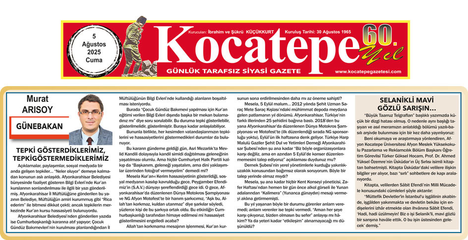 Tepki gösterdiklerimiz, göstermediklerimiz...
kocatepegazetesi.com/yazi/murat-ari…