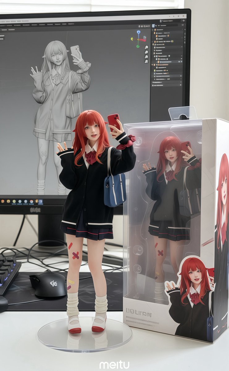 Meituの新機能がすごすぎる!!!! 🍒✨
ちゅなちゃんのフィギュアになっちゃった!!