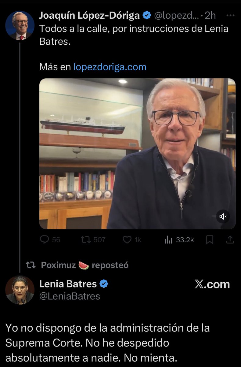 ¿No se cansan de mentir <a href="/lopezdoriga/">Joaquín López-Dóriga</a> ?
Tiene que salir a aclararlo la ministra <a href="/LeniaBatres/">Lenia Batres</a> para vergüenza nacional de este mercenario #Chayotero que sigue pidiendo a gritos que les regresen sus privilegios #RTMasivo #PrensaBasura #PrensaProstituida 👇👇👇👇👇