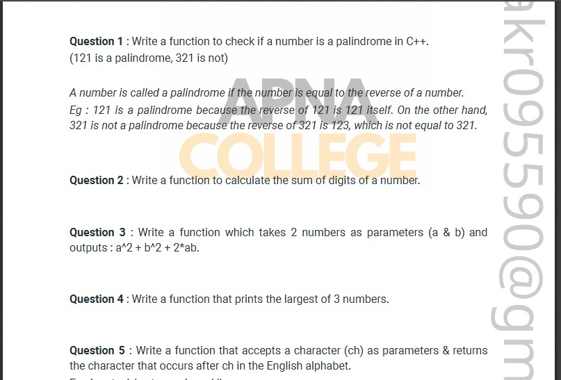 KumarAkash69928's tweet image. Day 7 of My 100daycoding Challenge.
Day7 - Today I learned Function in cpp and solved some function questions.
#100DaysOfCode #LearningCpp #DSA #ApnacollegeX