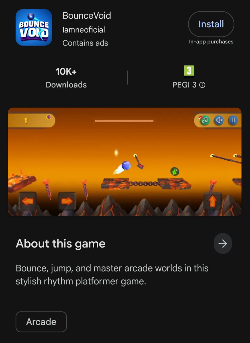 Bouncevoid's tweet image. 🚀 Big milestone for me as a solo indie developer: Google Play currently shows 10K+ installs, but my dashboard tells me the real number is already around 13,000!

My next goal is 50K installs, and I’m learning, improving, and pushing forward step by step.

#IndieDev #BounceVoid