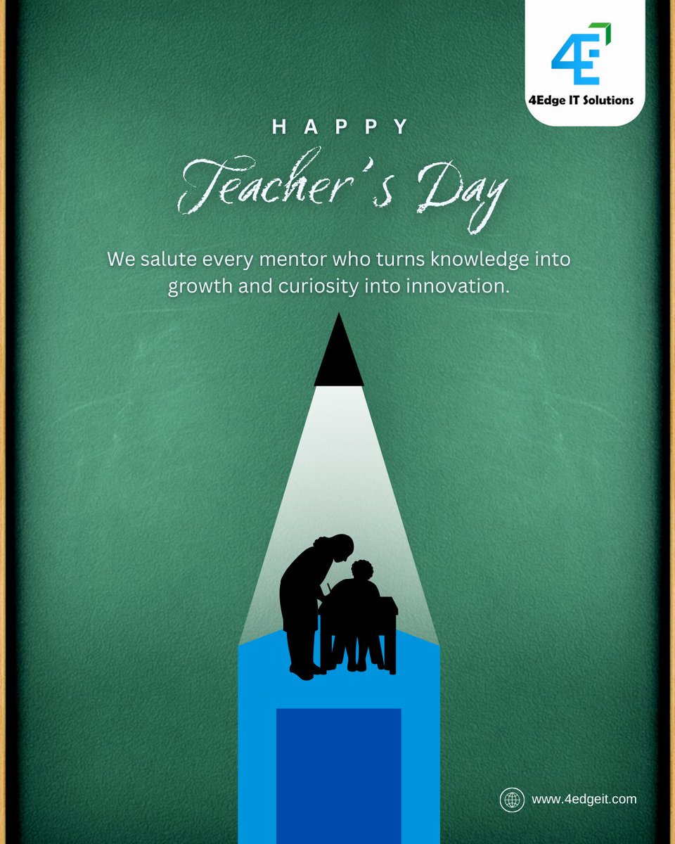 4Edge_IT's tweet image. Behind every skilled professional is a teacher who sparked curiosity and built confidence.
On this Teacher’s Day, we honor the mentors who shape not just careers, but futures.
#TeachersDay #ThankYouTeachers #LearningWithPurpose #4EdgeITSolutions #DigitalLearning