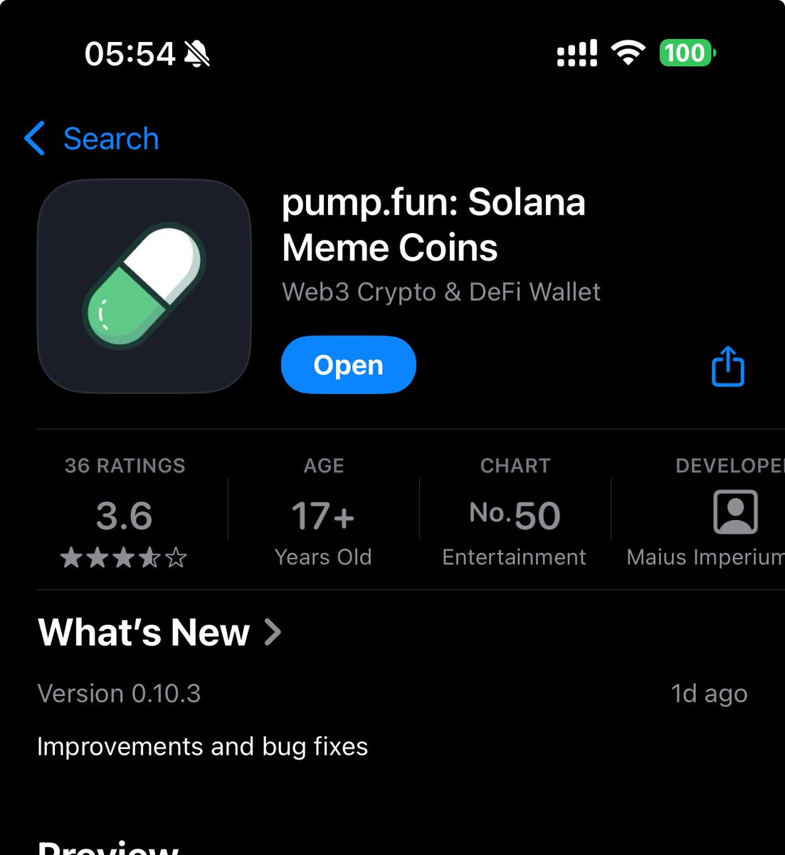 App Store 上的 Pump.fun 应用截图