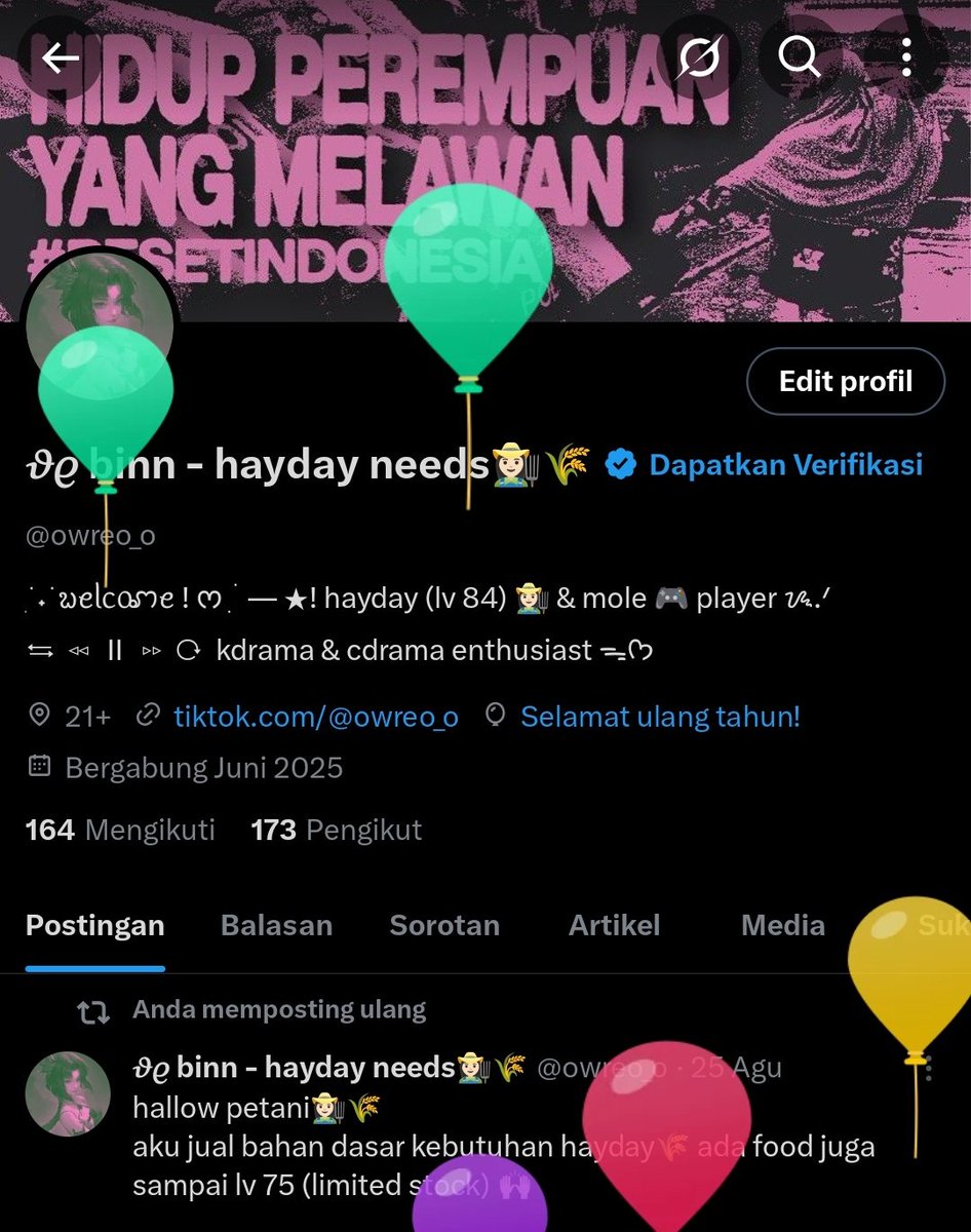 owreo_o's tweet image. mini giveaway special hari ini banyak balon😋 🫶🏻

syaratnya :
★ rt &amp;amp; like twit ini sekaligus pinned ku ☆
☆ (optional) ayo mutualan 🫶🏻 ★

goodluck yall, have a nice day!