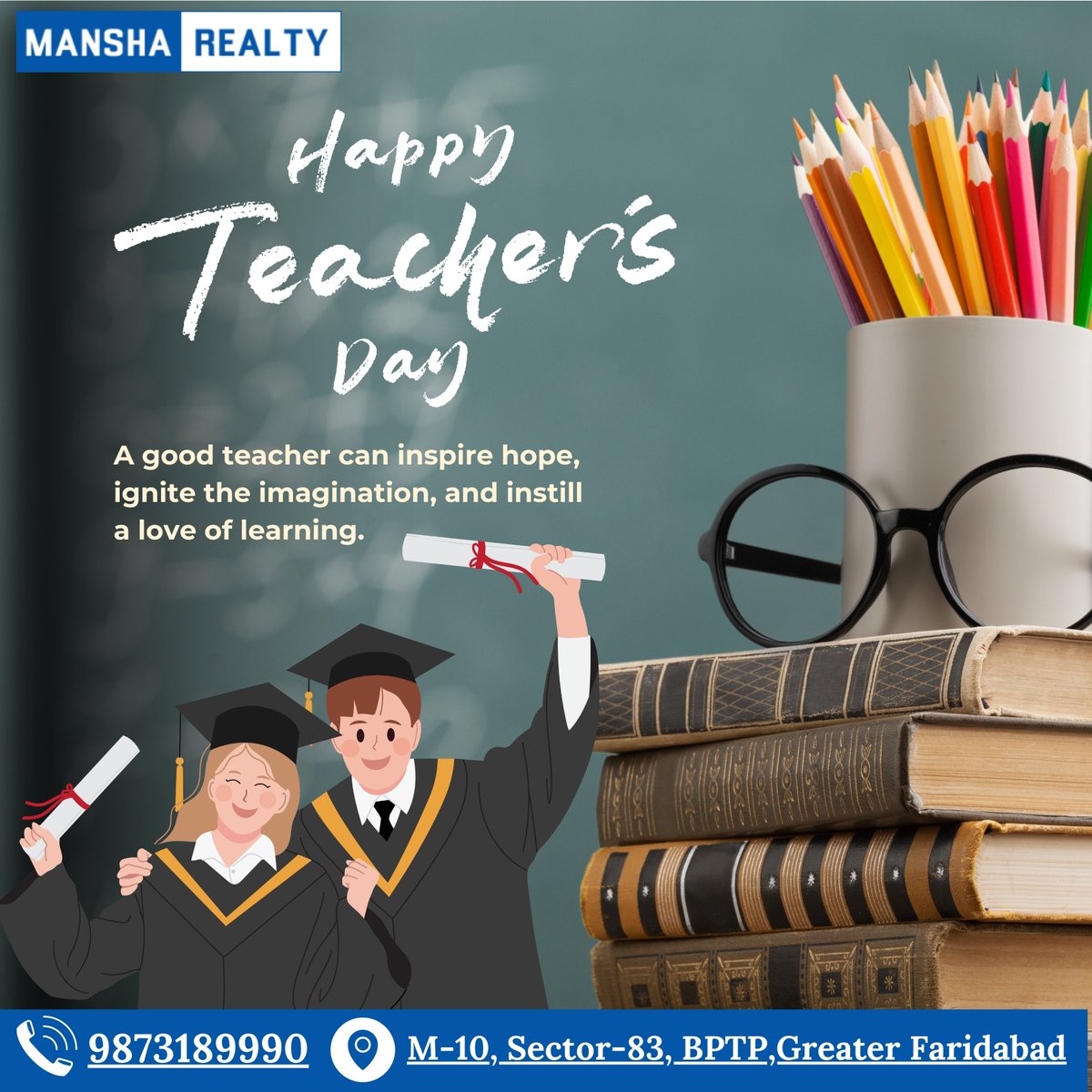 mansharealty's tweet photo. 📚🍎This Teacher’s Day, Mansha Realty salutes all the teachers who guide us, inspire us, and help us grow.
Happy Teacher’s Day! 🙏💙
#HappyTeachersDay #TeachersDay2025 #SaluteToTeachers #ManshaRealty #BuildingFoundations #DreamHome #RespectTeachers #FaridabadRealEstate https://t.co/1naqL3OaVH