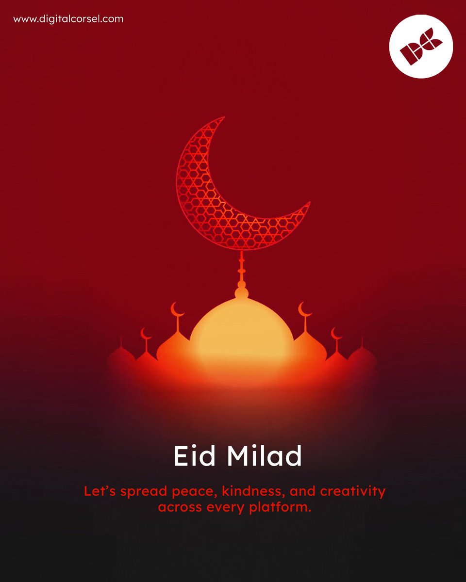 Digital_Corsel's tweet photo. Peace fuels progress, kindness sparks creativity, and unity drives success — let this Eid Milad light up every idea you share. 🌙✨

#DigitalCorsel #EidMilad #Sept5 #FestiveSeason #PeaceAndProsperity #Bengaluru #Bangalore #Mumbai #Hyderabad https://t.co/e3mShyl0yX