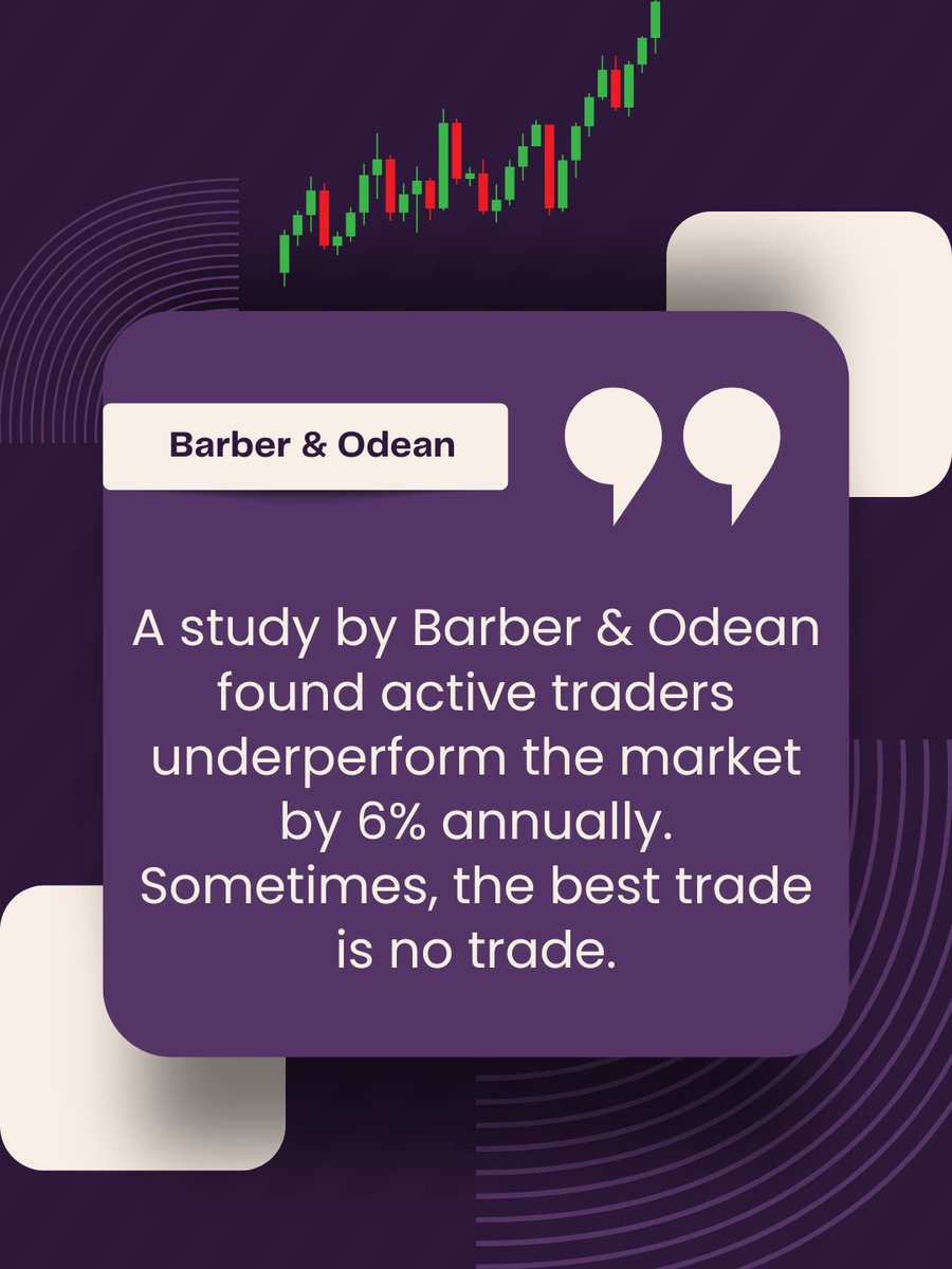 _Simplycharts's tweet photo. A study by Barber & Odean found active traders underperform the market by ~6% annually. Sometimes, the best trade is no trade.
— Barber & Odean, 2000 (UC Berkeley Research)
#trading #learntrading #tradingforbeginner #sensex #nifty #donaldtrump #gst #StockMarketIndia #intraday #Optionselling #quotes #stocktowatch