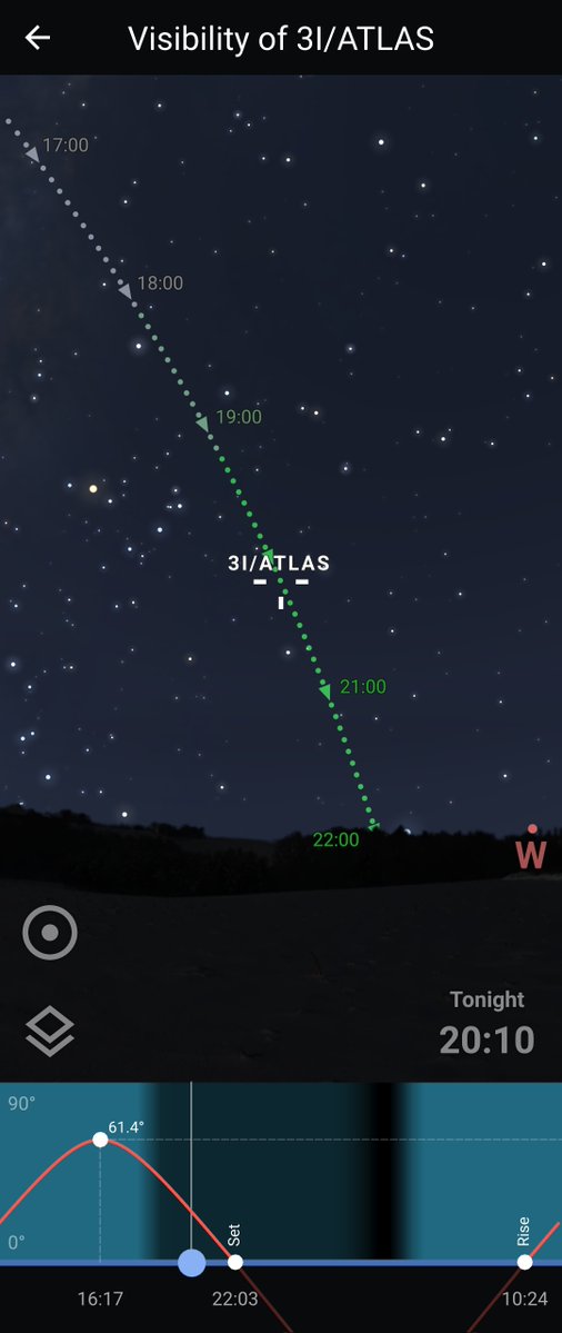 Hunting for #Comet 3I/ATLAS? Let the Visibility feature in Stellarium Mobile be your guide! Know exactly when and where to look. Upgrade to the Plus version now!