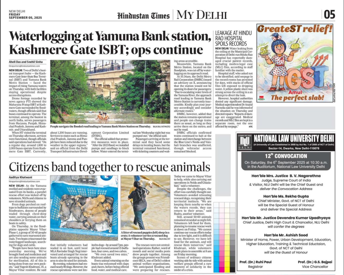#Yamuna level marginally dips, but threat persists; Ring Road, Kashmere Gate ISBT, Civil Lines worst hit; water enters camps; animals rescued; water supply hit — detailed coverage by <a href="/AheliDas9/">Aheli</a> <a href="/snehilsinha27/">Snehil Sinha</a> <a href="/Bhandarivarun_/">Varun Bhandari</a> <a href="/appriseParas/">Paras.Singh</a> <a href="/KarnHT/">Karn Pratap Singh</a> <a href="/aaditya_writes/">aadityak</a> 

Do read
#Delhi