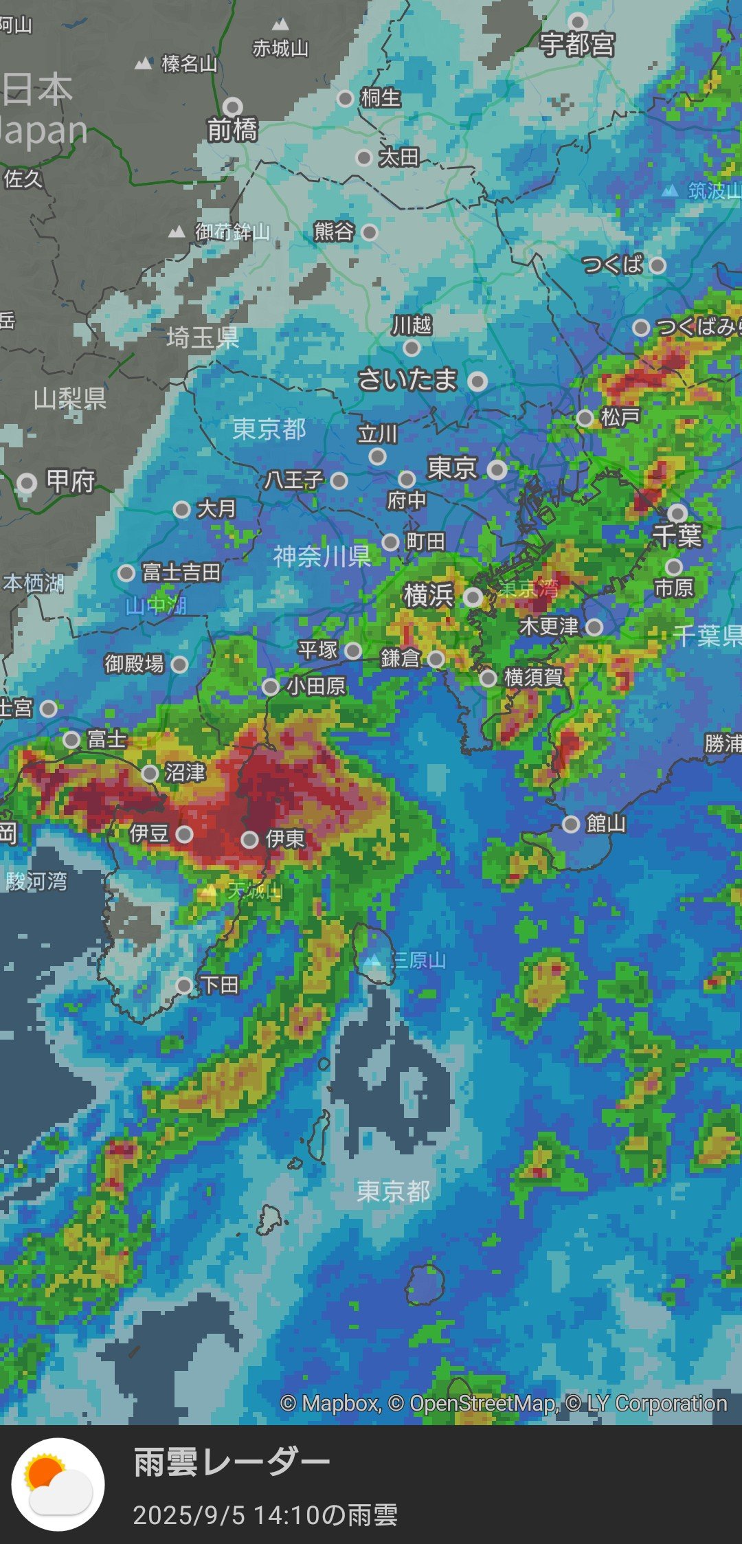 雨雲レーダー 雨雲レーダー(実況)(旧:雨雲の動き) - 日本気象協会 tenki.jp