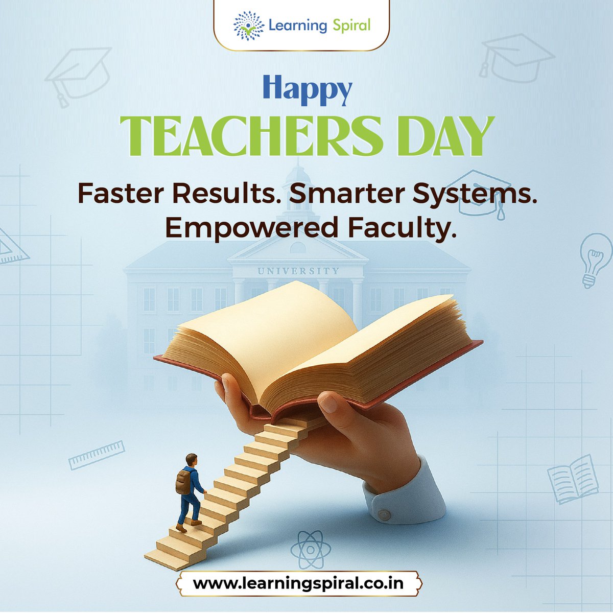 LearningSpiral's tweet image. 🌟 This #TeachersDay, we celebrate the faculty who inspire, guide, and shape the future every day. 🌟

At Learning Spiral, we help universities empower their faculty with smarter systems — faster results, seamless admissions, AI-secured papers, and Gen AI tools. 🎓✨