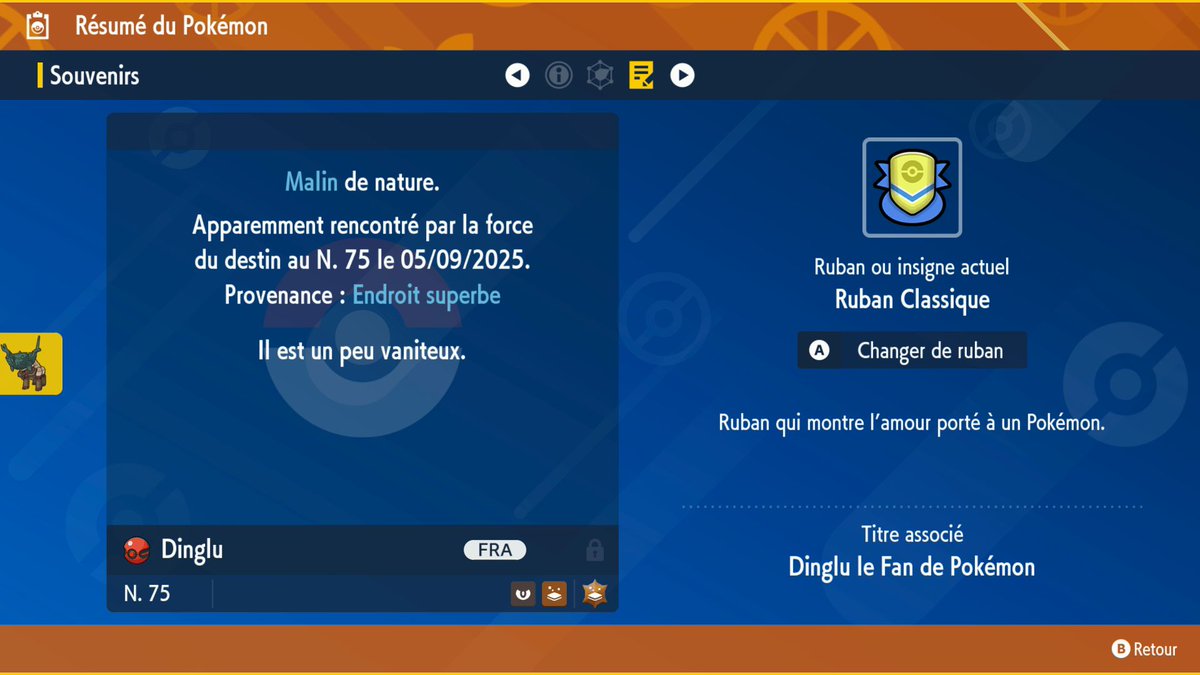 #PokemonScarletViolet : Dinglu chromatique peut être récupéré par Cadeau Mystère via l'option « Via Internet » ! 
📅 Distribué jusqu'au mercredi 1er octobre 2025 (1h59 UTC+2)
✨ Il a été battu en raid 3 556 583 fois !
▶️ 400 Téra-Cristaux sont aussi distribués (Sol, Roche, Acier