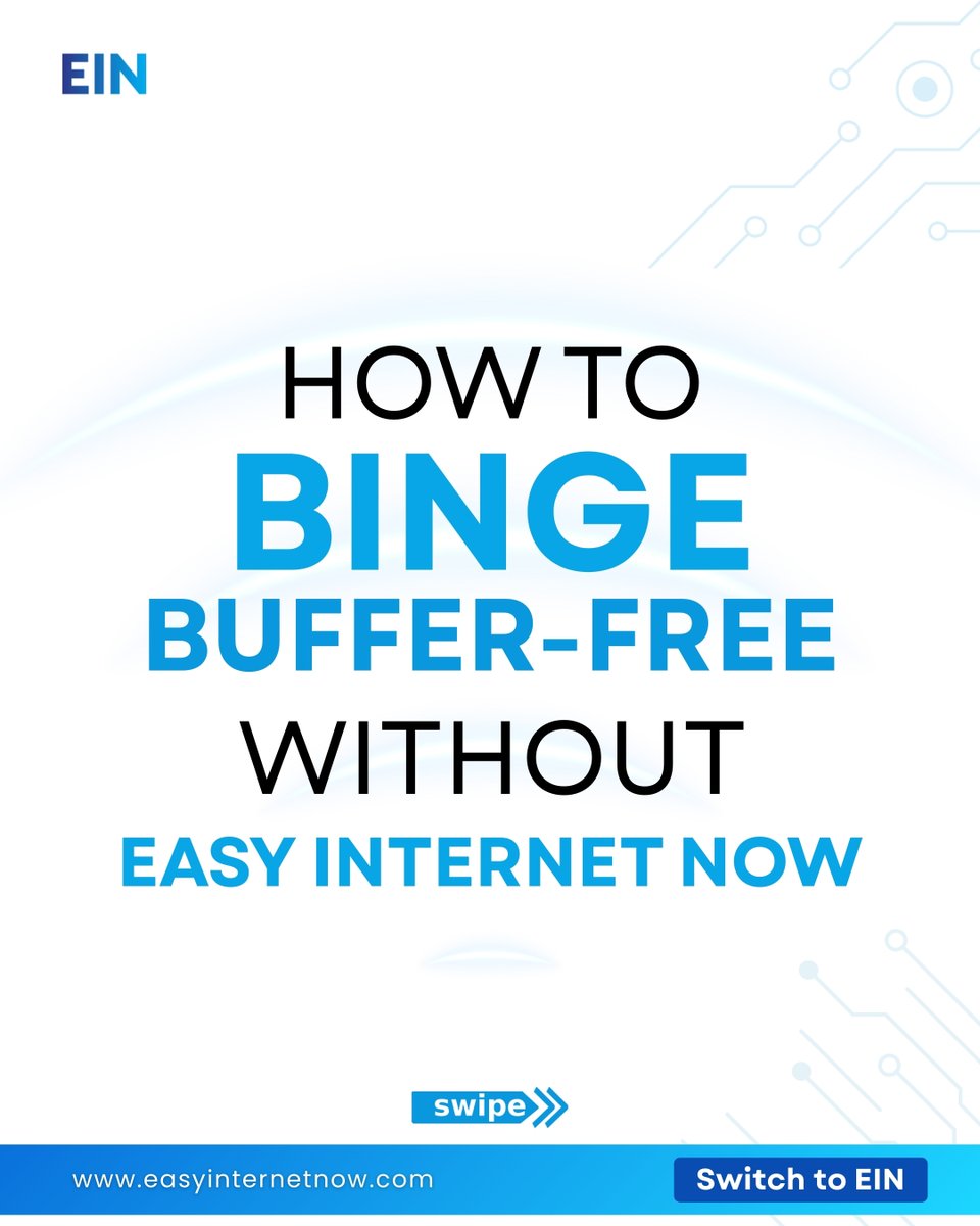 EasyInternetNow's tweet image. Want to binge buffer-free? 🎬🍿
Without EIN… Forget it bro! 😎

Check internet availability today: easyinternetnow.com/check-availabi…

#InternetMadeEasy #EasyInternetNow