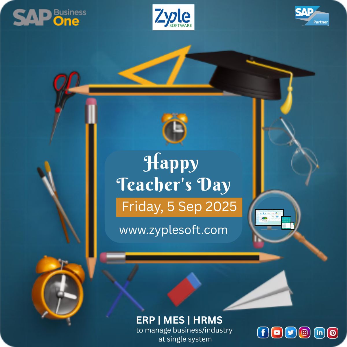 zyplesoftware's tweet image. Happy Teacher’s Day 2025!

Here’s to all the teachers - past, present, and future - who continue to guide, empower, and elevate. 

@zyplesoftware 

#TeachersDay2025 #Gratitude #ZypleSoftware #EducationMatters #LearningNeverStops #ThankYouTeachers