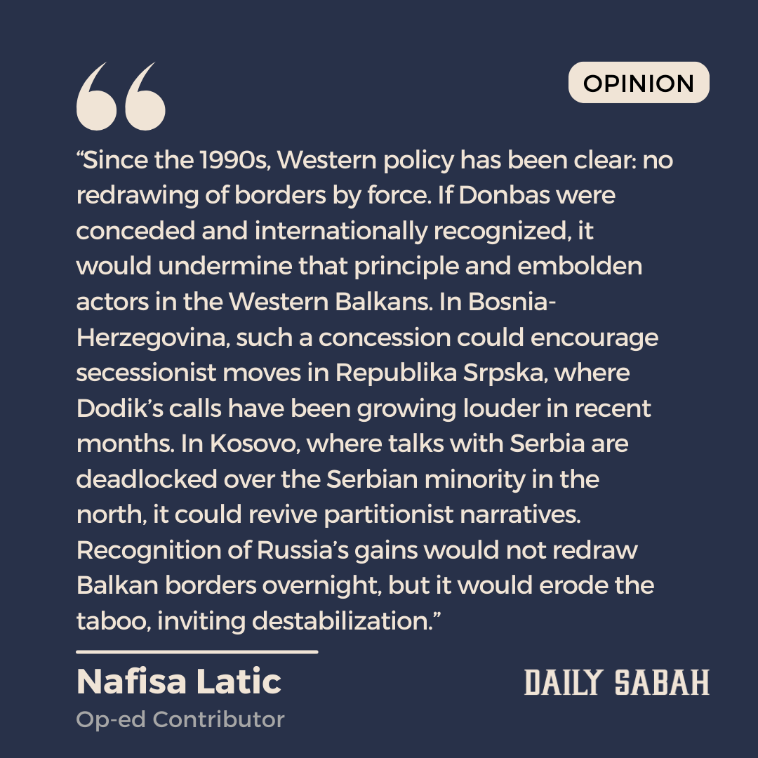 If Ukraine's borders shift, Balkans could face turmoil again - by Nafisa Latic | DS Opinion
dailysabah.com/opinion/op-ed/…
