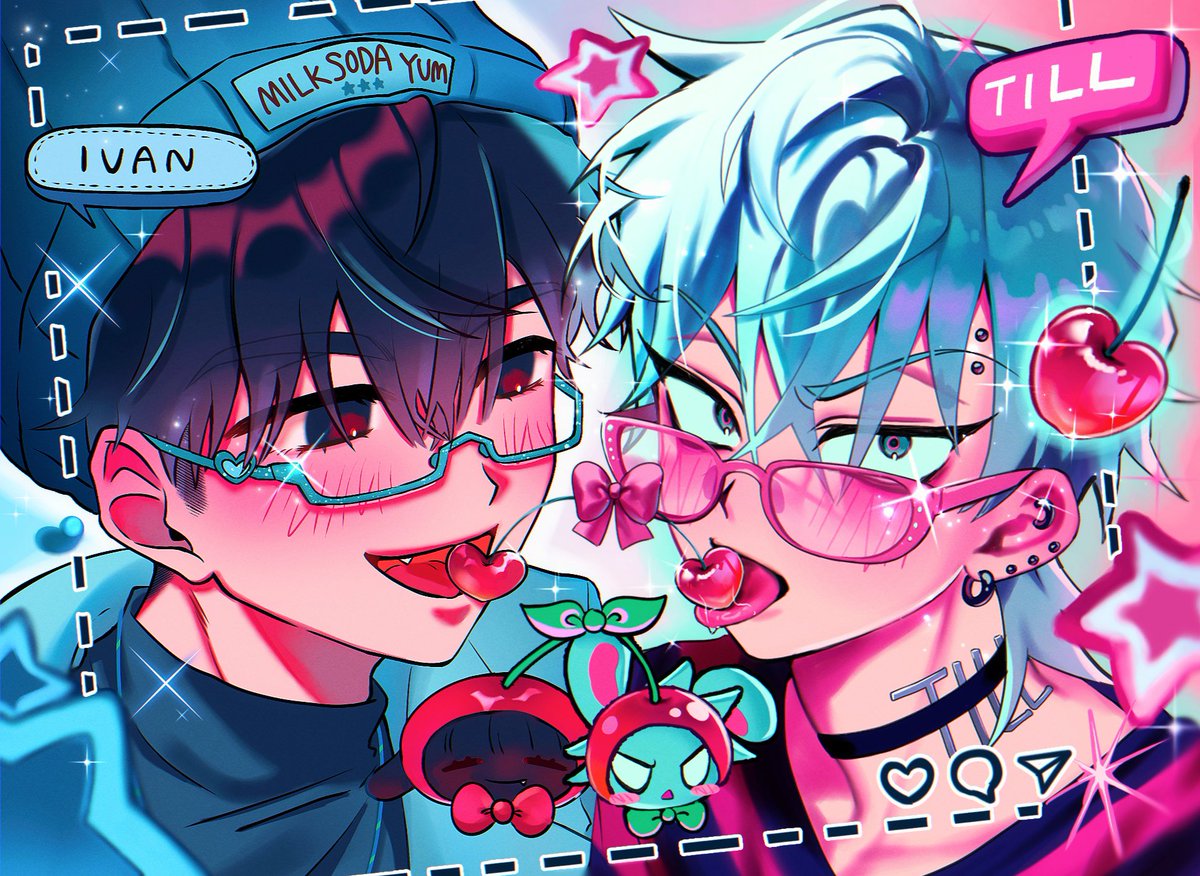 Milk Cherry
おもち(みかん)ちゃんとの合作！最高に可愛い🖤💚🍒
 #ivantill