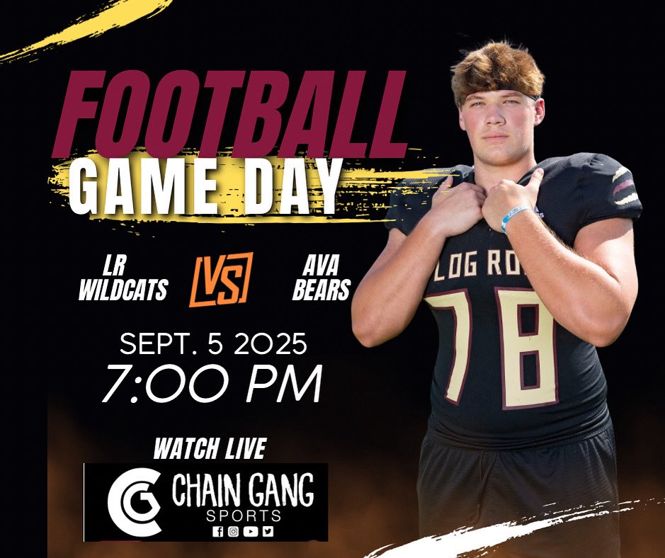 🏈 Friday Night Lights are back at Wildcat Stadium!
It’s the Home Opener and our Wildcats are ready to battle!
🔥 LR vs Ava
📍 Wildcat Stadium
⏰ Kickoff at 7:00 PM
Come pack the stands and bring the energy as we #ProtectOurHouse!
If you can’t make it, join the Chain Gang.
