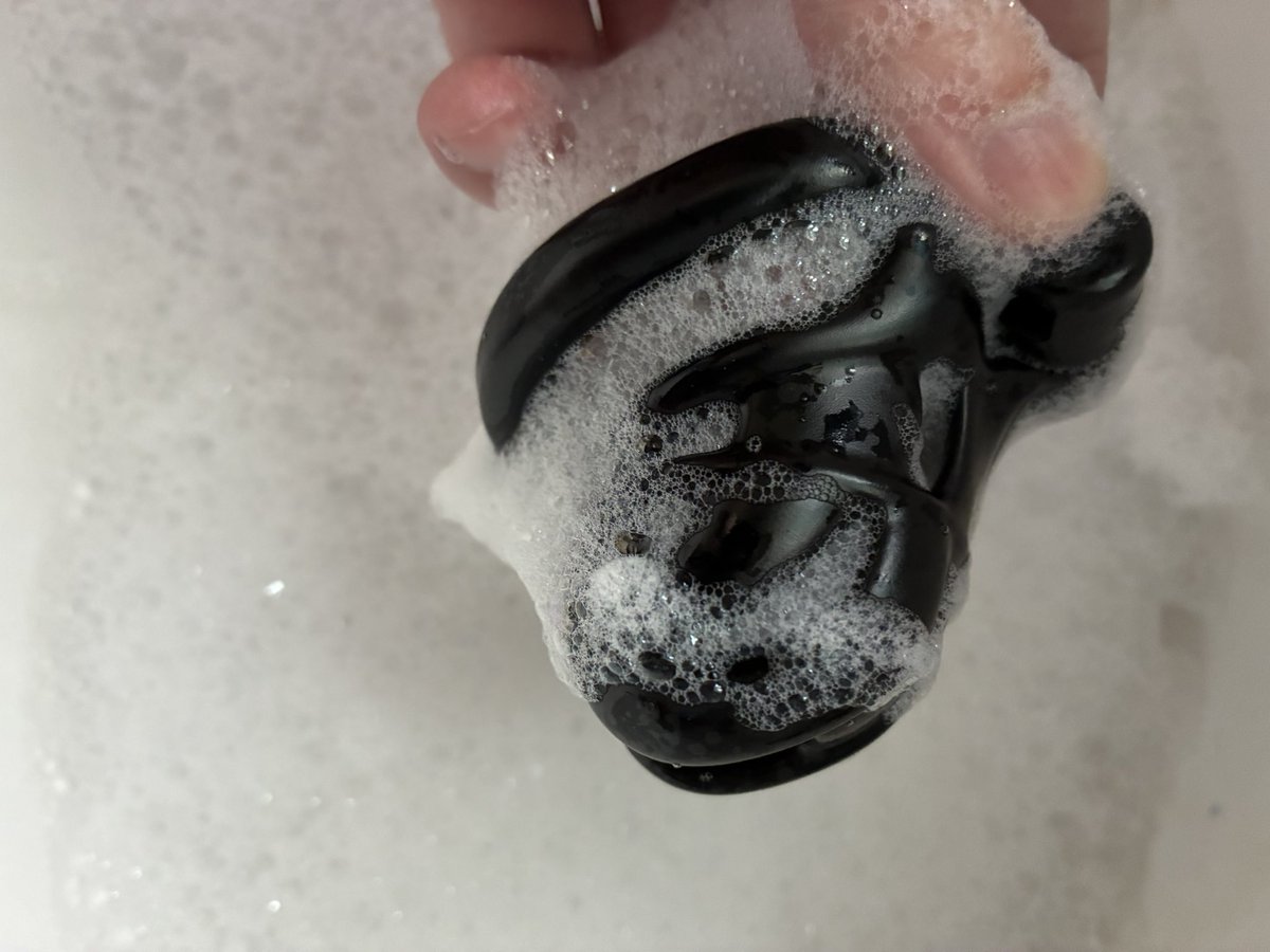 This is a public service announcement. 

24/7 chastity does not actually mean being locked 24/7. 

Once a week, uncage and give everything a thorough clean. 

This means your fleshy bits, but also your cage. 
Introduce it to some hot soapy water and a cloth. 
<a href="/KINK3Ddesigns/">KINK3D</a>