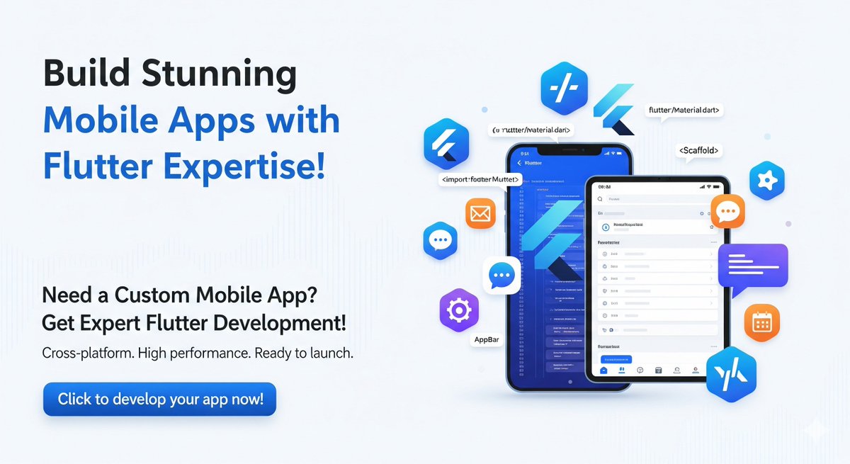 ProgressOne10's tweet image. Your idea. Your app. Delivered quickly.

Bring your mobile app concept to life with professional Flutter development.

A robust, modern application that meets your needs and exceeds expectations.

go.fiverr.com/visit/?bta=221…

#FlutterDevelopment #MobileApps #AppDesigner