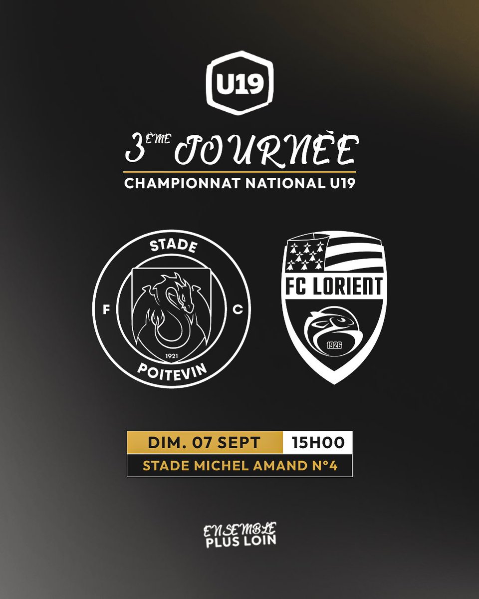 [#U19NAT] 🔥 Nos jeunes Dragons accueilleront le FC Lorient ce dimanche à 15h00 sur la pelouse synthétique de Michel Amand pour la 3ème journée de championnat.

🎟️ 3€
🥤 Buvette et restauration sur place 

#StadePoitevin #U19NAT #TeamDragons #EnsemblePlusLoin 🐉
