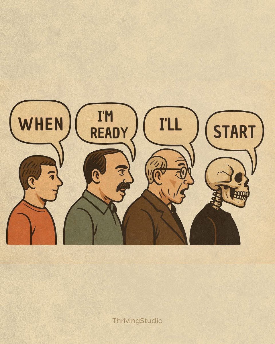 How many times have you told yourself, “I’ll start when I’m ready”? 
The truth is — there’s no perfect moment. Life will keep passing, and waiting only leads to regret. You don’t need to have it all figured out, you just need to begin. Start small, start messy, but start today —