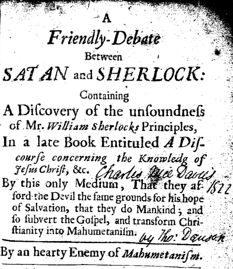 Looking forward to an evangelical publisher taking on this particular puritan work - written under the pseudonym 'by an hearty Enemy of Mahumetanism'

Mahometans are what the English called Muslims in the 17th Century... 

IVP or 10 of Those to pick it up soon I think 😅