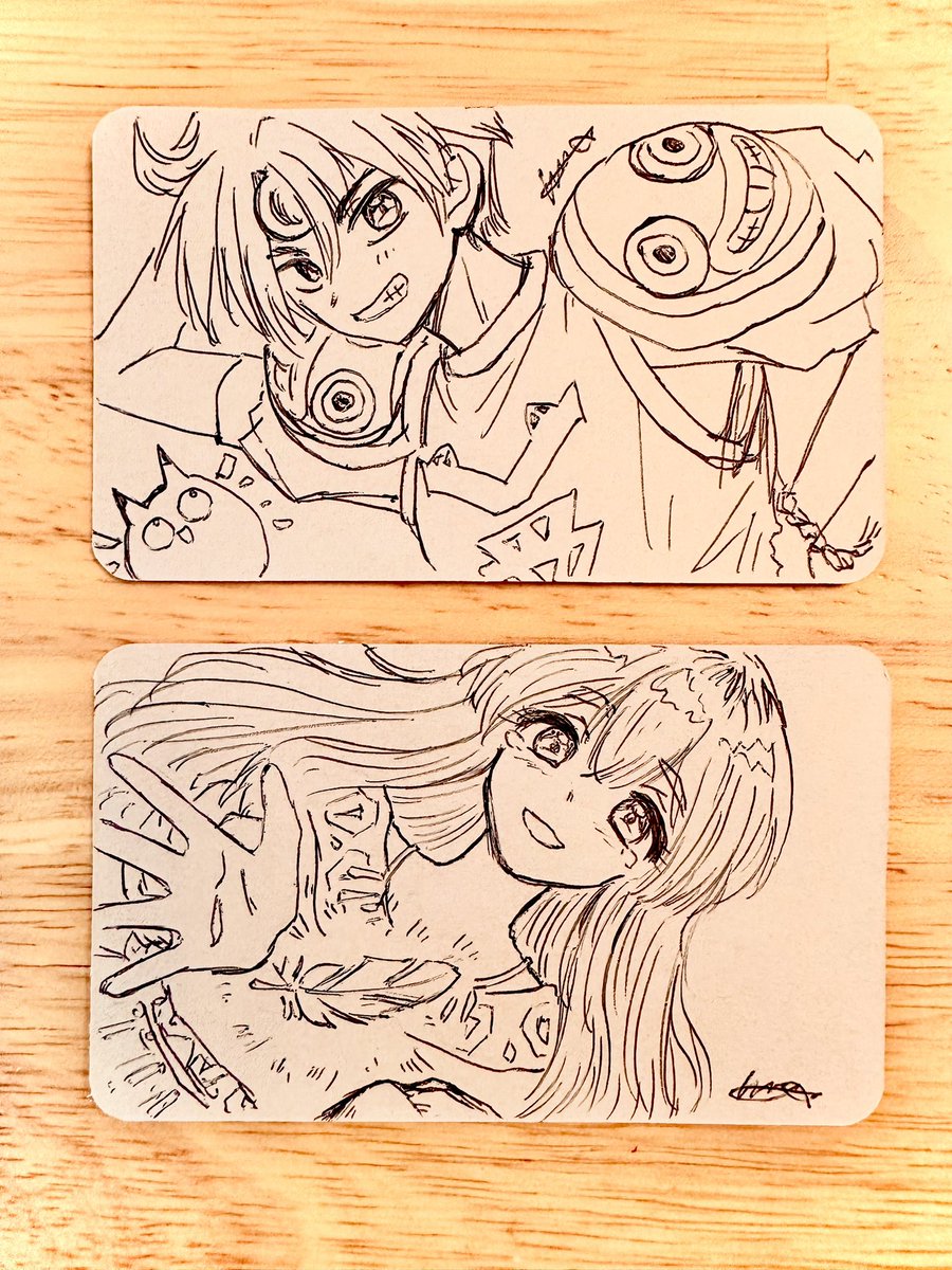 もうそろそろ届いたと思うので…
今回のBOOTHのboostお礼の品です！！アナログで描きました！大変ありがとうございましたー！！！！꧁˙꒳​˙꧂