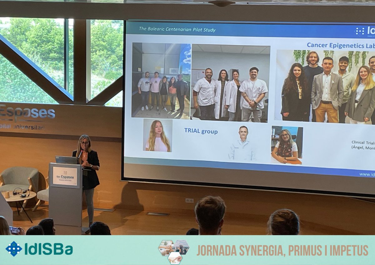 IdISBa (@idisbaib) on Twitter photo #JornadesSynergiaPrimus Presentació #Synergia «The Balearic Centenarian Pilot Study: Establishing the phenotypic, genetic, and epigenetic landscape of healthy aging in supercentenarians living in Mallorca», a càrrec de <a href="/martagonzalezfr/">Marta Gonzalez-Freire PhD</a> #JornadesSynergiaPrimus Presentació #Synergia «The Balearic Centenarian Pilot Study: Establishing the phenotypic, genetic, and epigenetic landscape of healthy aging in supercentenarians living in Mallorca», a càrrec de <a href="/martagonzalezfr/">Marta Gonzalez-Freire PhD</a>