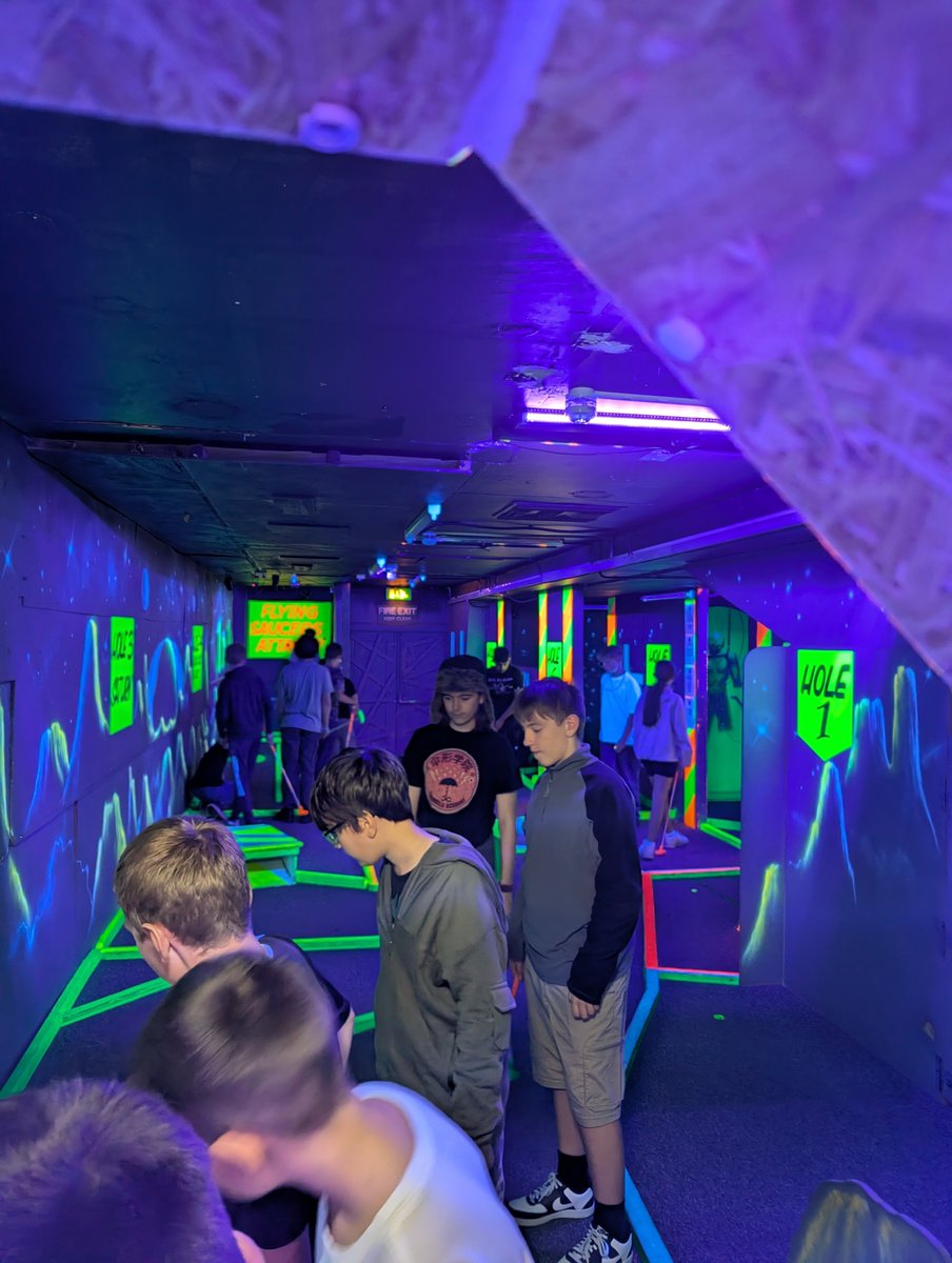 The laser quest and golf rewards trip has started.